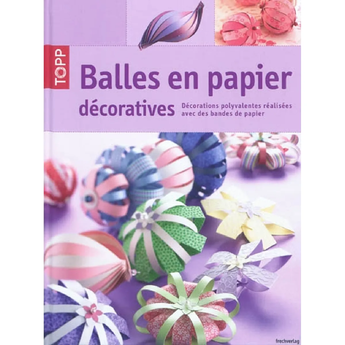 Balles en papier décoratives : décorations polyvalentes réalisées avec des bandes de papier · Occasion