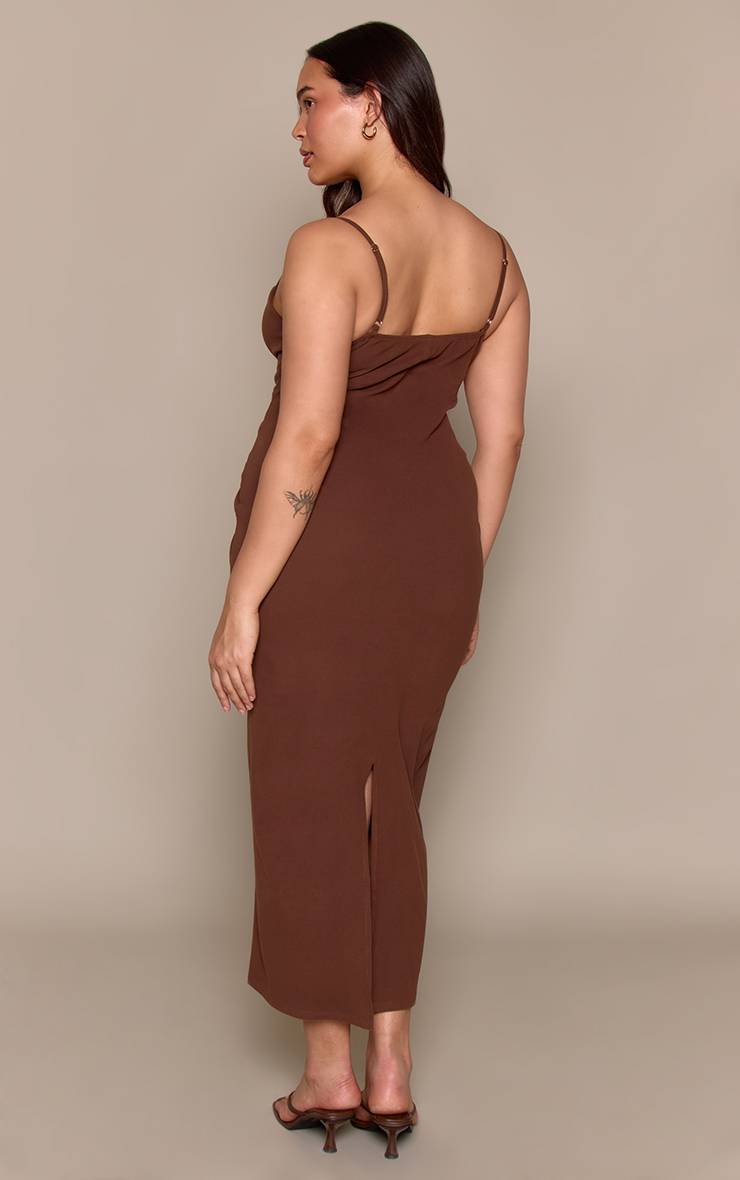 Chocolat Robe Maxi Grande Taille Au Toucher Doux