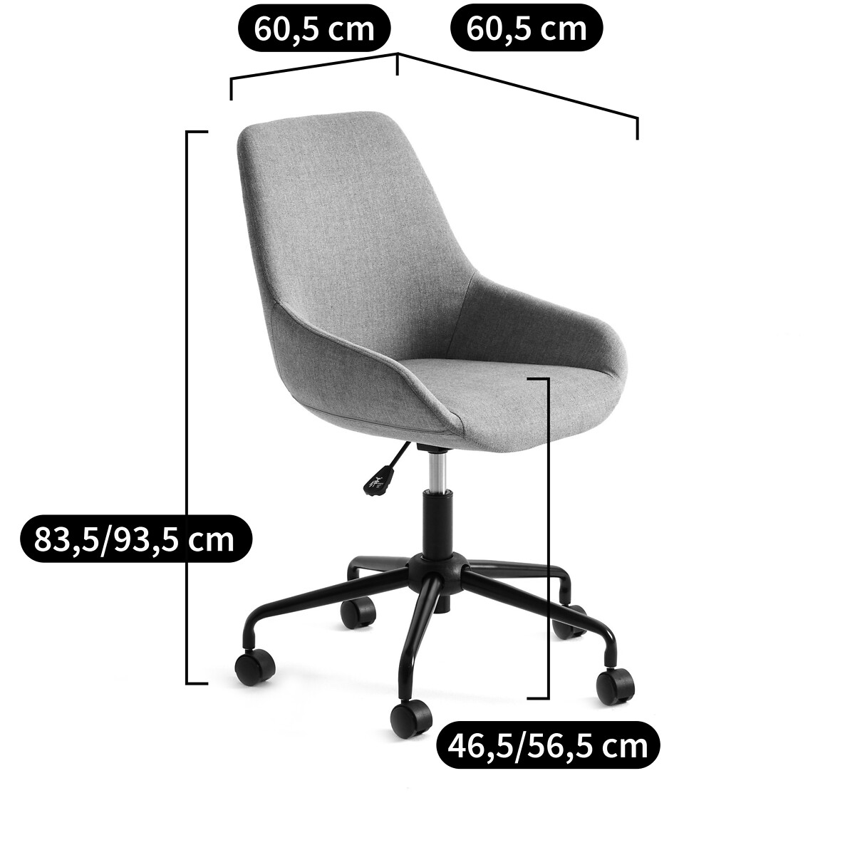 LA REDOUTE INTERIEURS<br>Cadeira de escritório com rodinhas, Asting