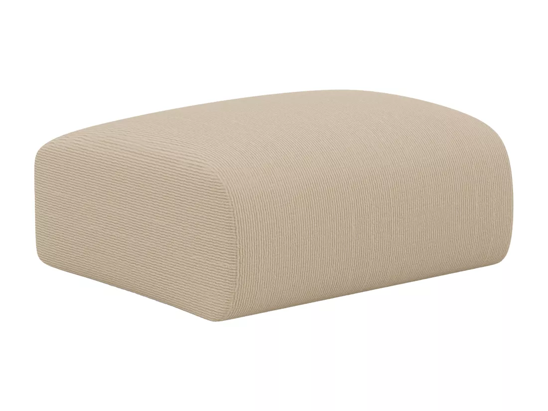 Canapé 3 places et pouf en tissu texturé beige POGNI de Maison Céphy