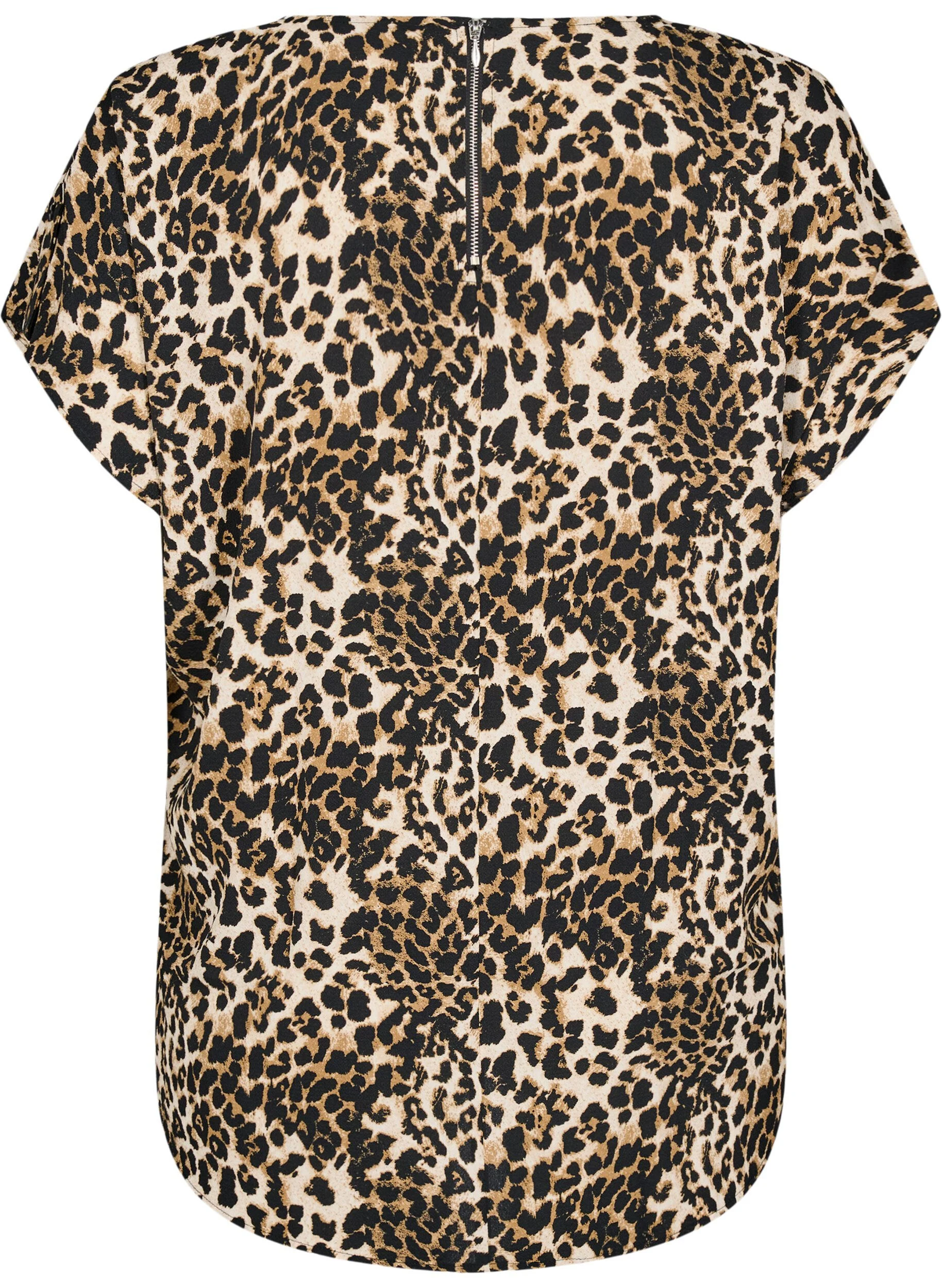 Kortærmet bluse med leopardprint