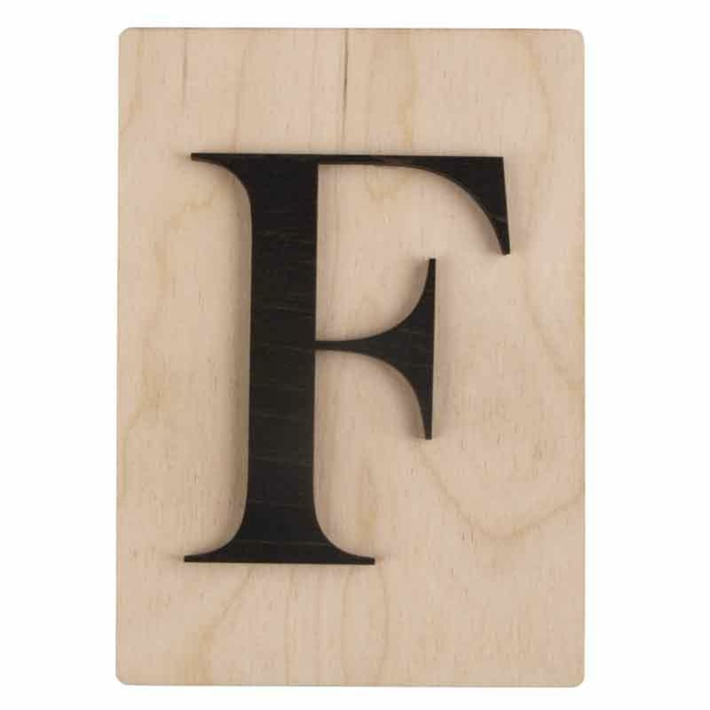 Lettre en bois 14,8 x 10,5 cm - f