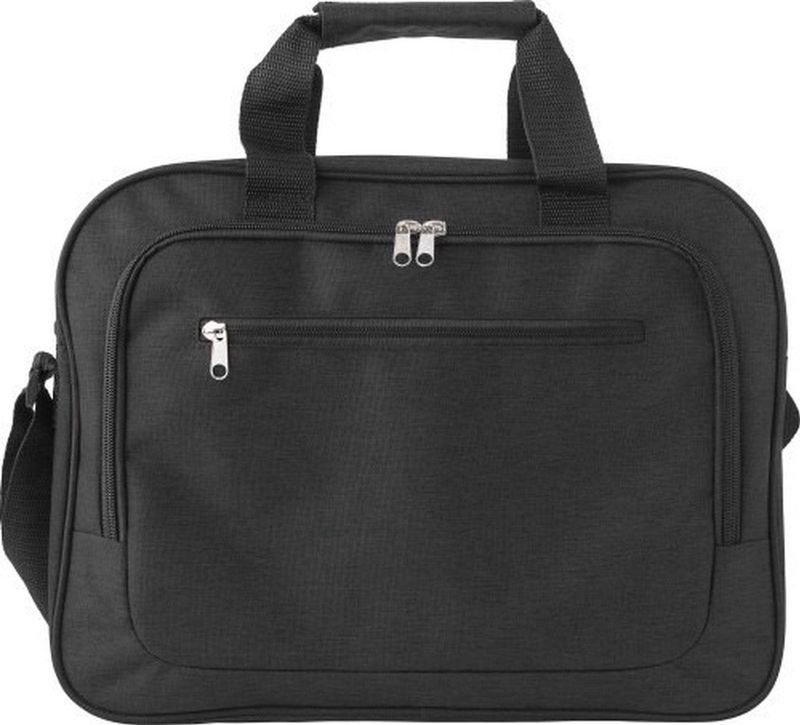 Schoudertas/aktetas/werktas zwart 40 x 30 cm - Laptoptas/documententas met verstelbare schouderband