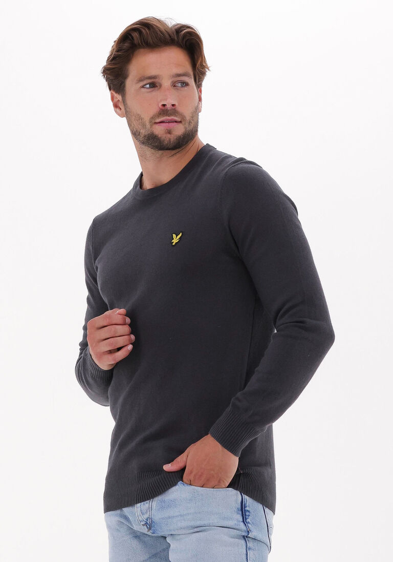 LYLE & SCOTT grijze lyle & scott trui cotton merino crew jumper