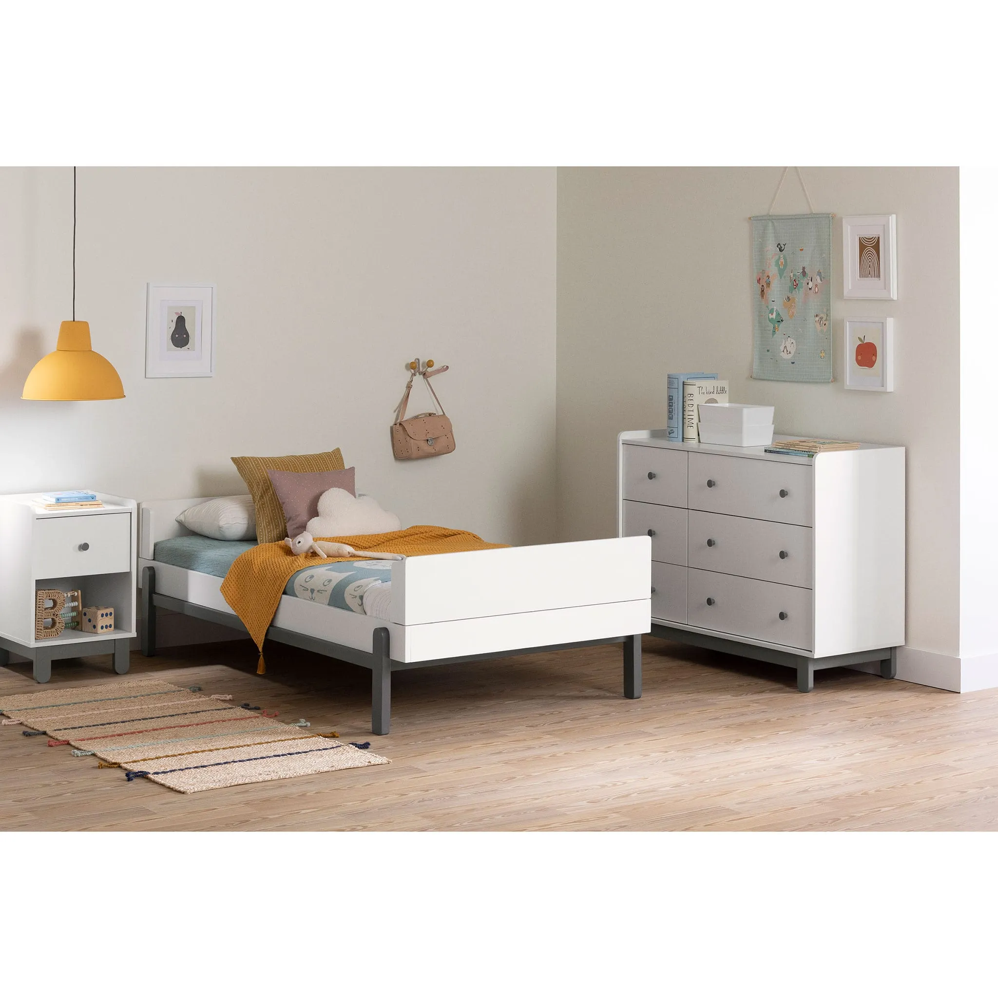 South Shore Bureau double - Bebble Gris clair et Blanc
