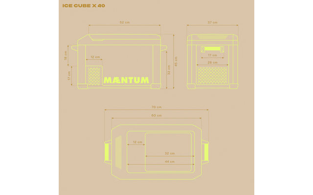 MEANTUM IceCubeX Kompressor Kühlbox 12/24/230V