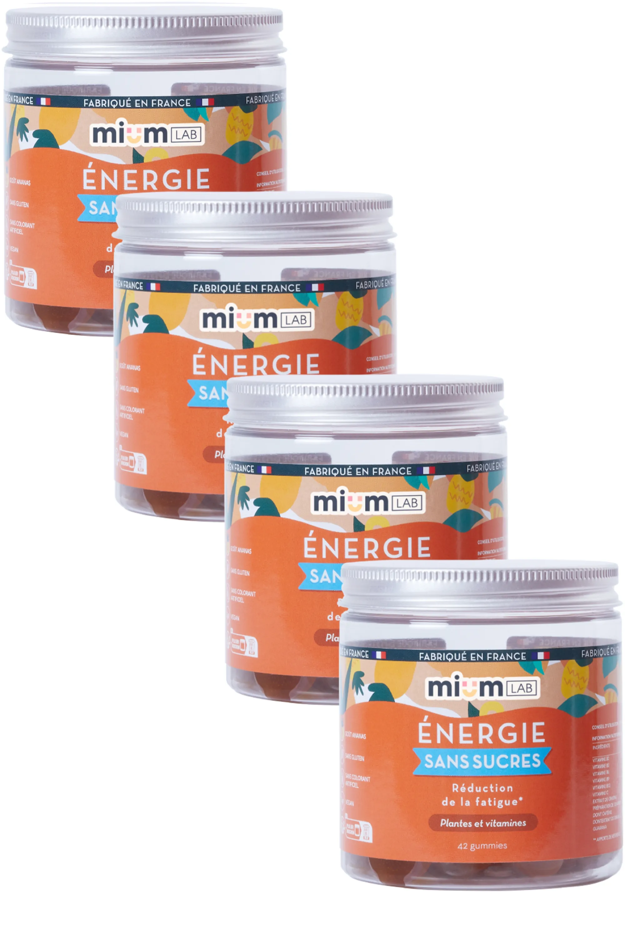 Mium Lab ex Les Miraculeux Compléments alimentaires gummies Energie sans sucres-100 g