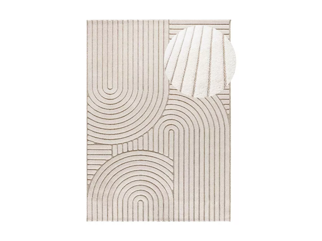 Tapis intérieur - scandinave avec relief - blanc - 160 x 230 cm - DIENA