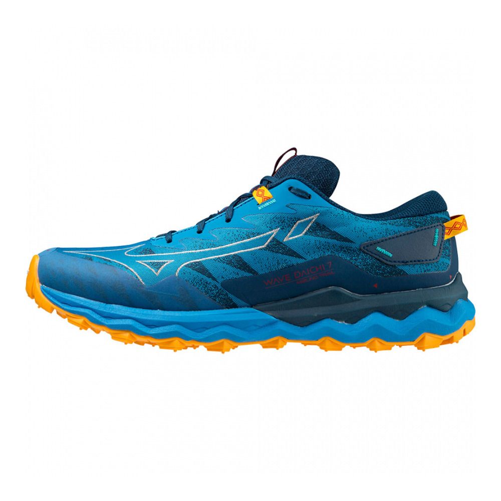 Mizuno WAVE DAICHI 7 - Chaussures trail Homme cloisonné/zinnia/blueopal