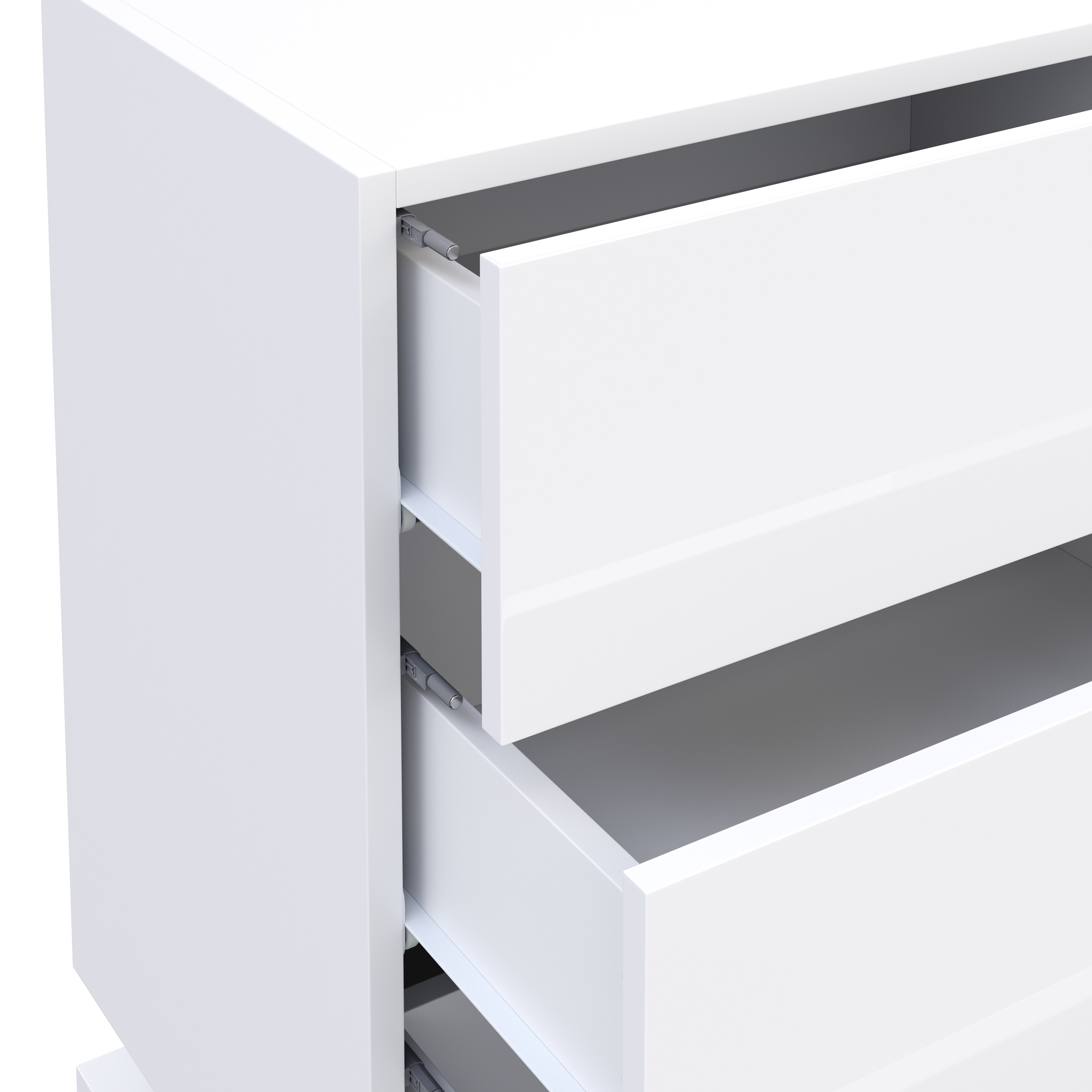 Nachttisch LED MINO 3 Schubladen weiss