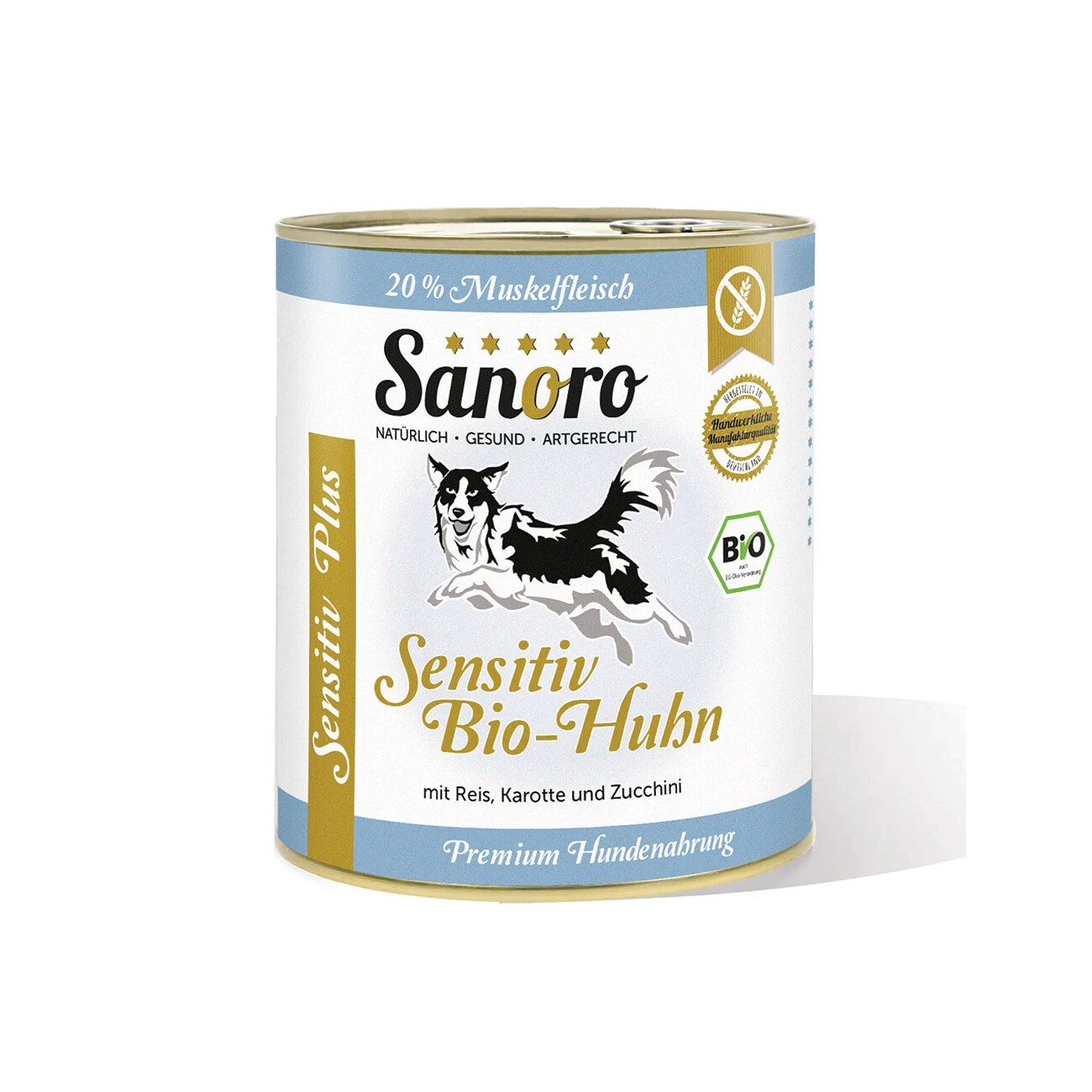 Sanoro Sensitiv PLUS Bio-Huhn mit Bio-Reis und Bio-Karotte 6x800g