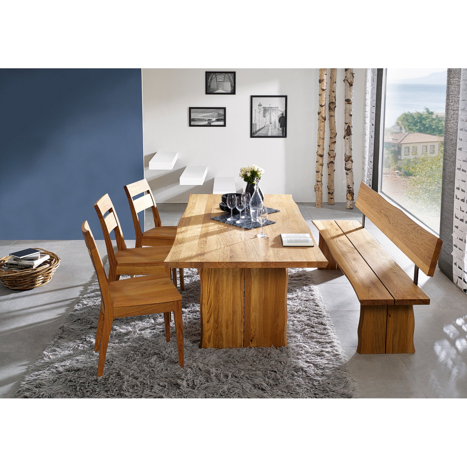 Tisch Oviedo Eiche massiv geölt 180 x 75 x 90 cm