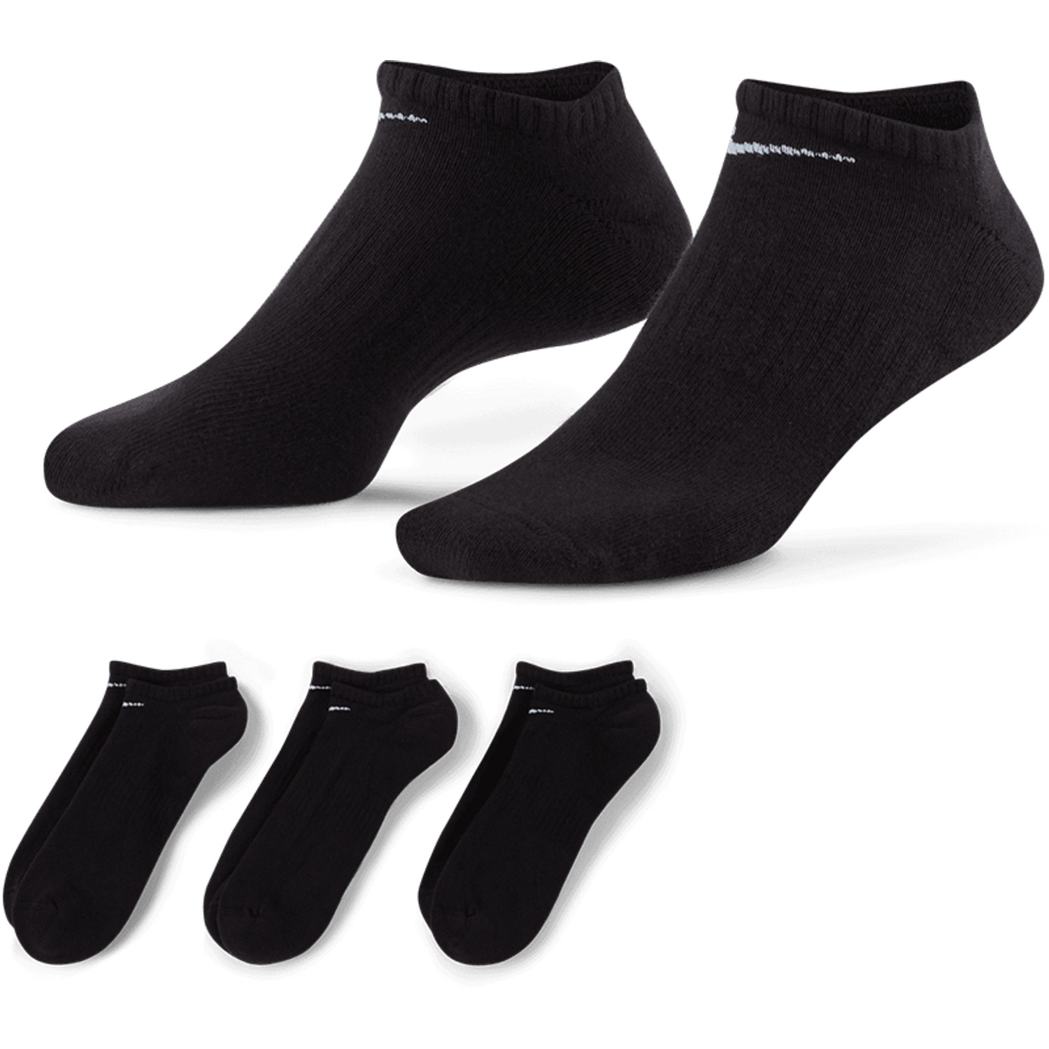 Nike Cushioned 3-Pack No-Show Sokken