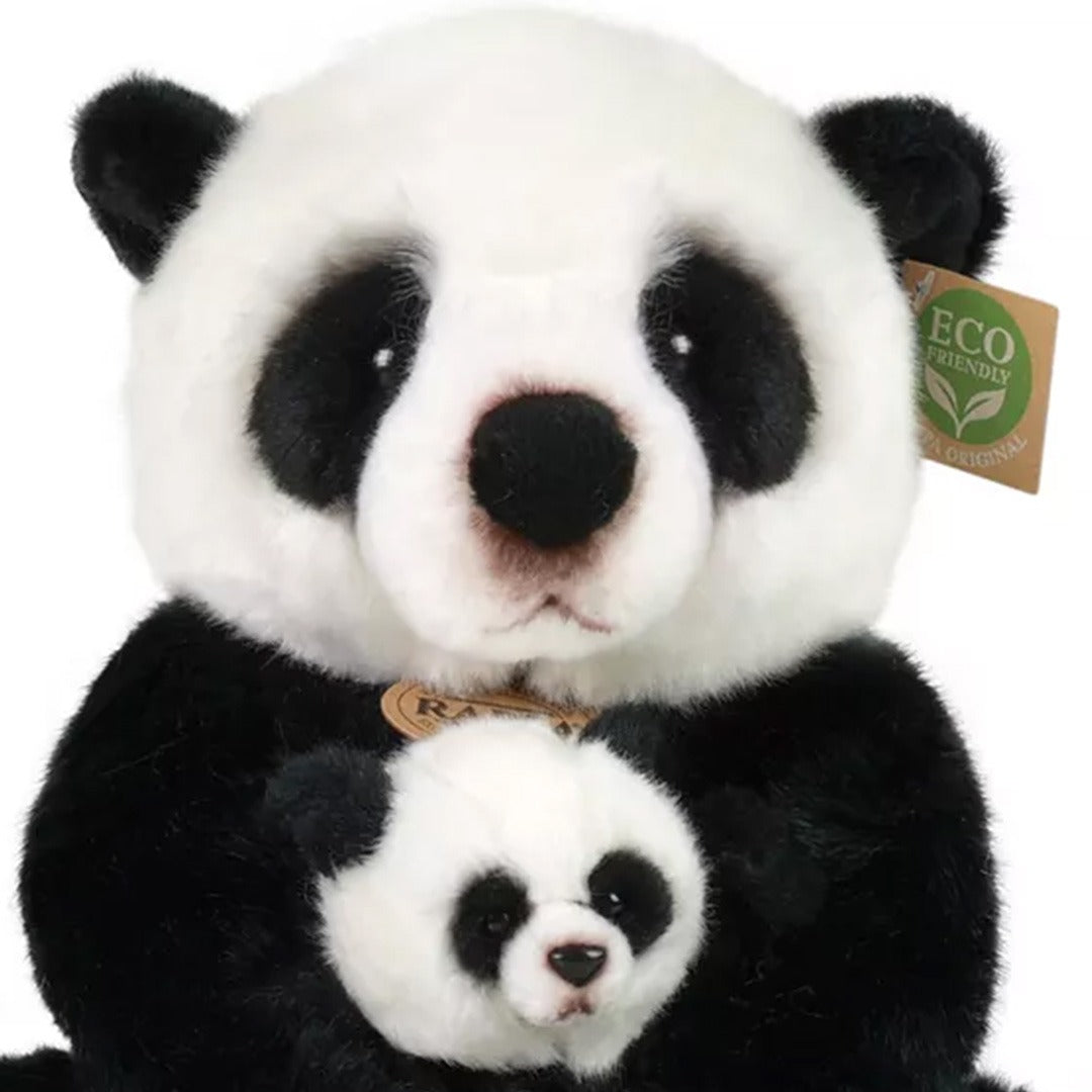 Rappa knuffelpanda met baby - 27 cm