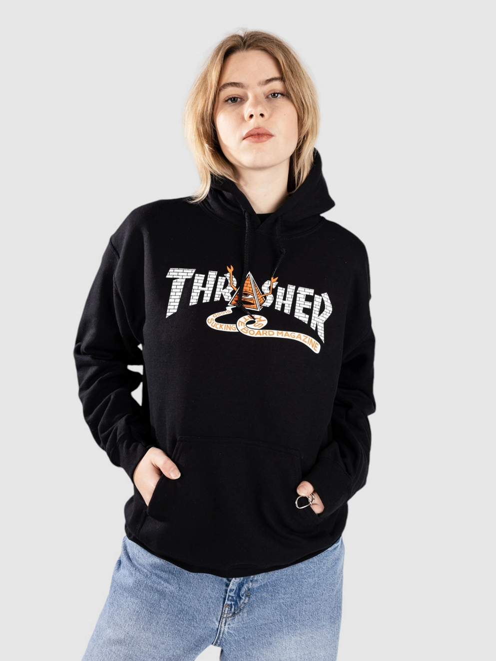 Thrasher X Toy Machine Pyramid Hoodie black