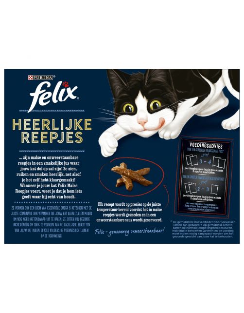 Felix Maaltijdzakjes Heerlijke Reepjes Farm Selectie Box - Kattenvoer - Rund Kip Eend 12x85 g