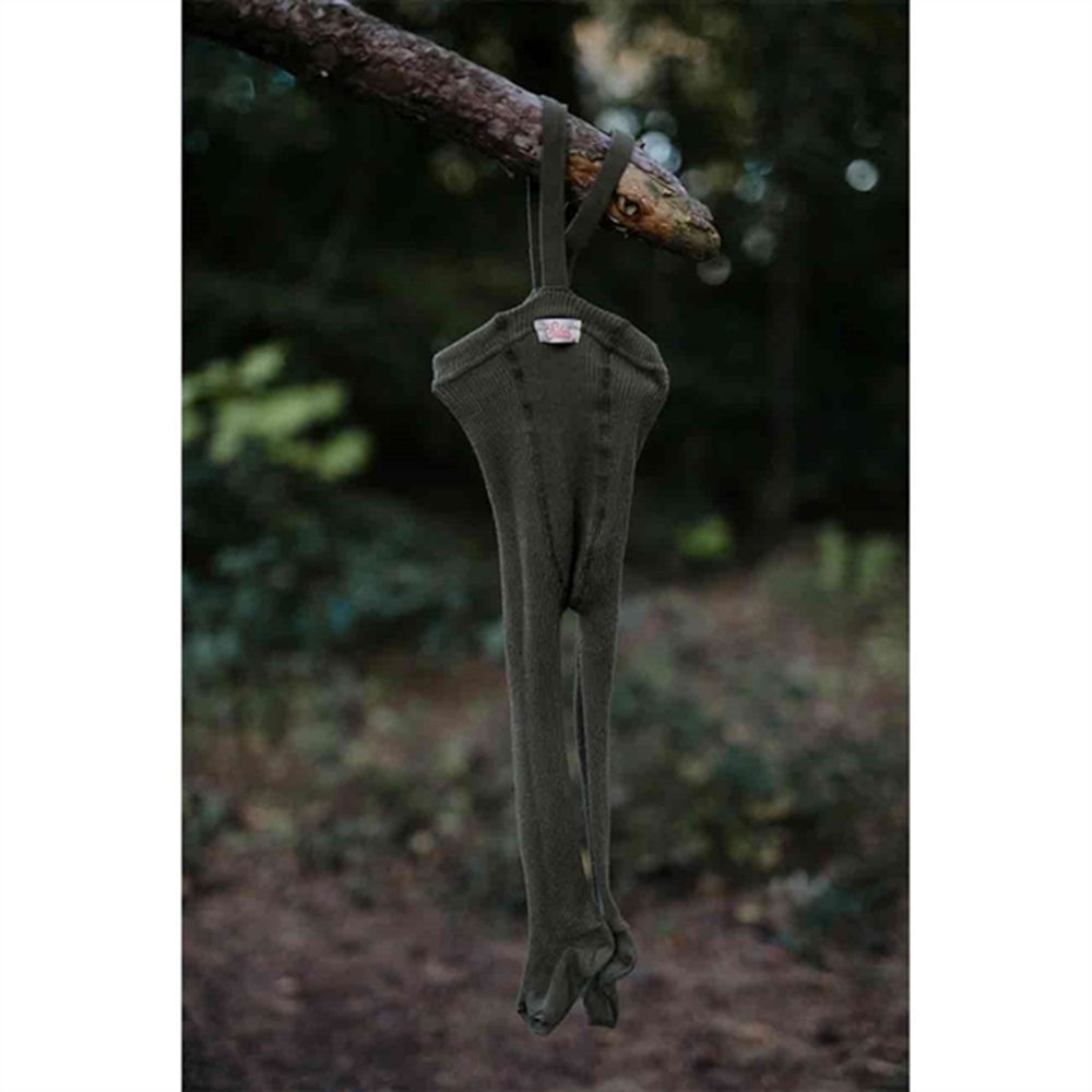 Footed Tights Olive - Silly Silas → Luksusbaby.dk