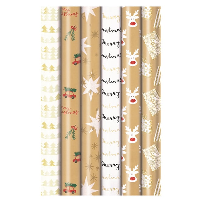 Geschenkpapier - Glitzer - Weihnachten - ca. 200 x 70 cm - 1 Rolle
