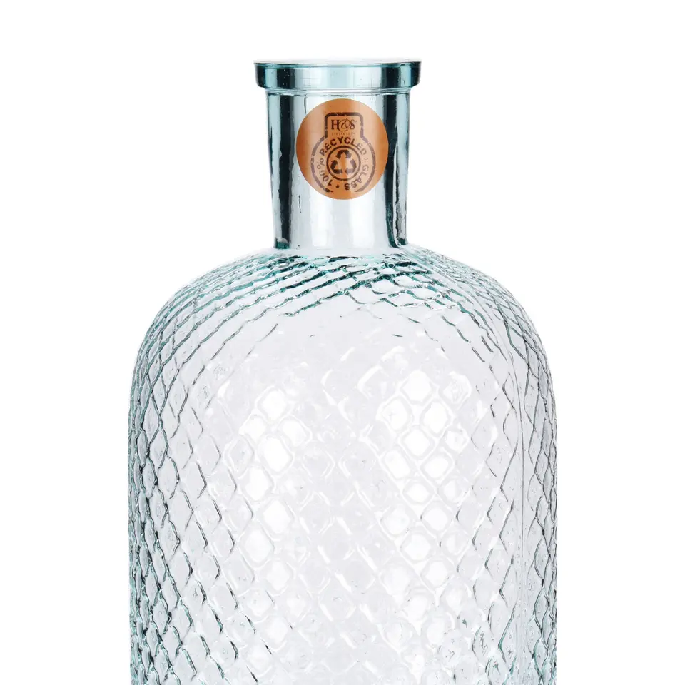Vaas - smalle hals - transparant - glas - 19 x 42 cm