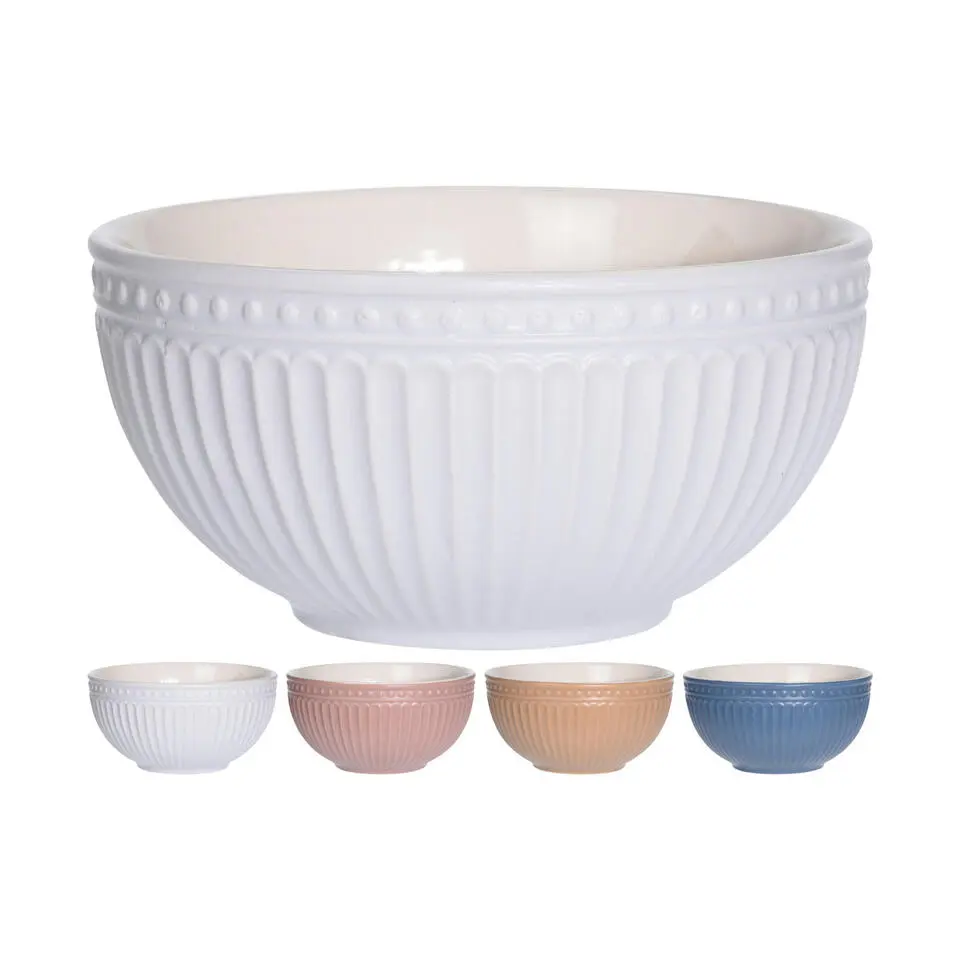 Excellent Houseware kommen/schaaltjes - D14 x H7 cm - ivoor wit