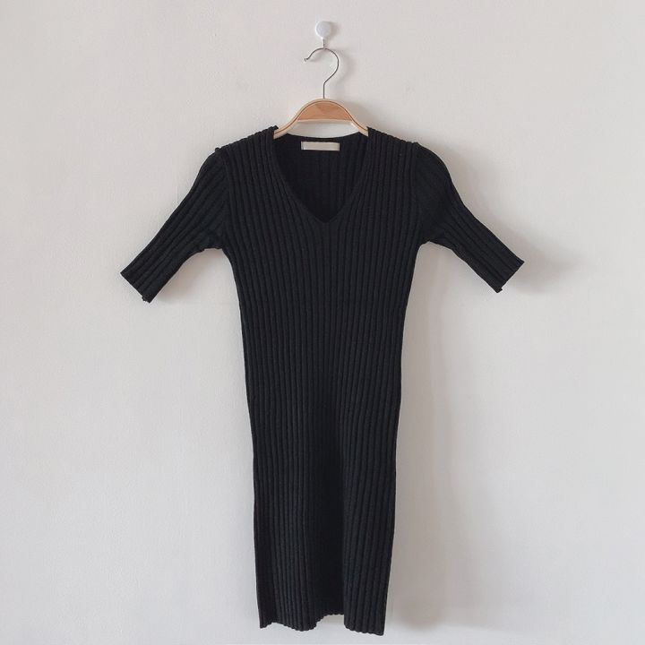 Coris - Gebreide mini-jurk met korte mouwen