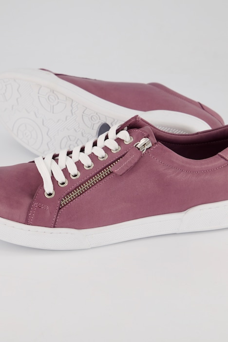 Leder-Sneaker, Reißverschluss, Wechselfußbett, Weite H