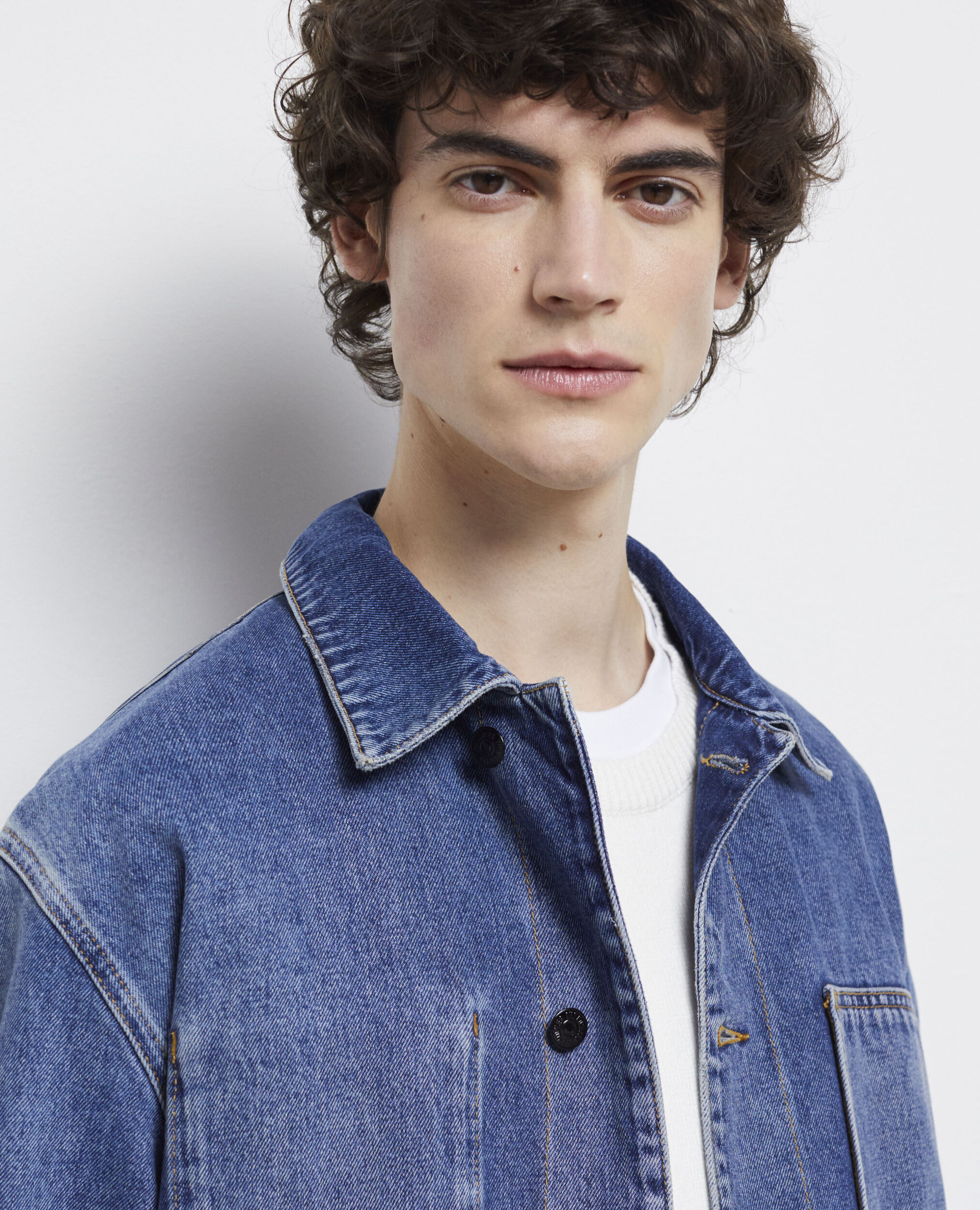 Surchemise en denim bleue