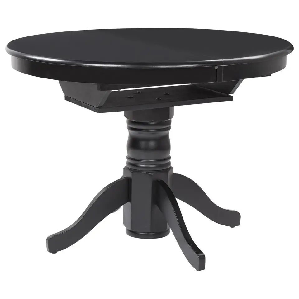 AKRON - Uitschuifbare eettafel - Zwart - 106/150 x 106 cm - MDF