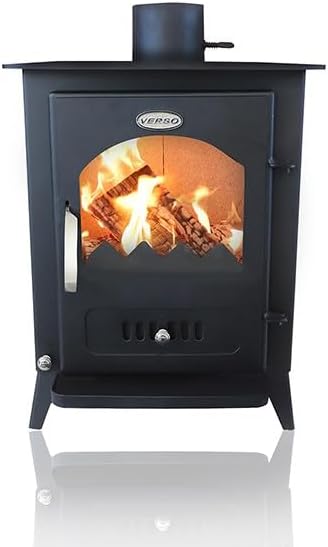 Verso 1: Kompakter 7.5 kW Holzofen, Kaminofen, Heizofen - Effiziente, Leistungsstarke Heizungslösung