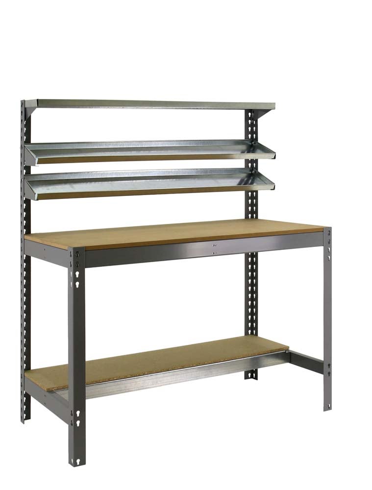 PROREGAL Buffalo werkbank met voorplank, afmetingen (H x B x D): 84 x 120 x 61 cm, draagvermogen: 600 kg, grijs