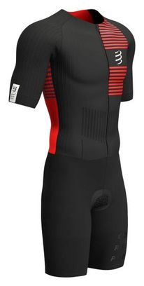 Combinaison Triathlon Aero SS Trisuit Noir/Rouge