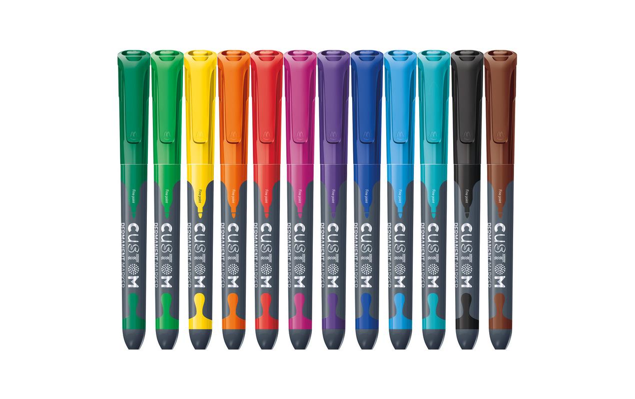 Permanent-Marker 12 Stück MehrfarbigPraktisches Permanentmarker Set