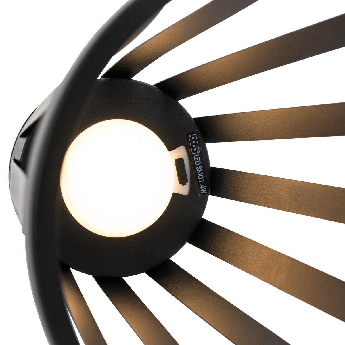 Buiten tafellamp zwart incl. LED 3-staps dimbaar solar en oplaadbaar - Penny
