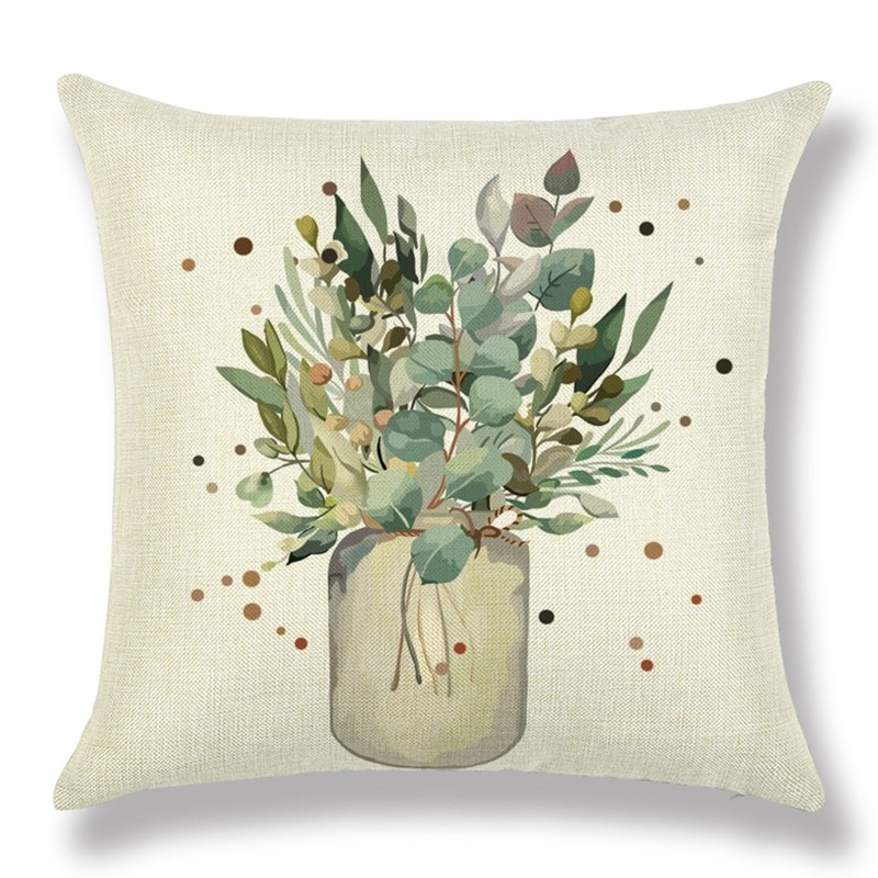 (4er Set) 45x45cm Leinen Kissen Bezug Home Deko Kissenhülle - Bless This Home