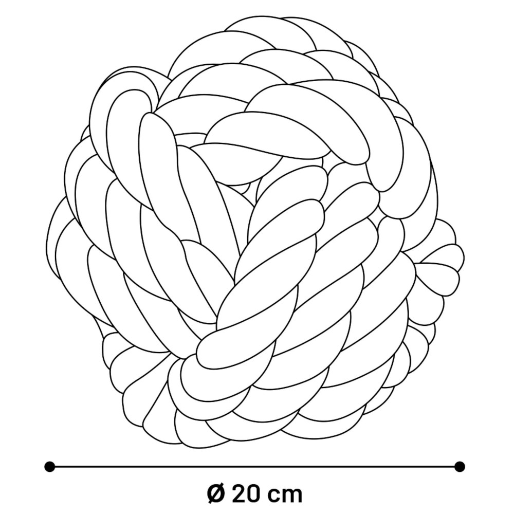 Jouet balle nouée bleu xxl ø 20 cm pour chien