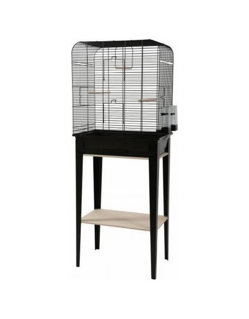 Zolux Vogelkooi Chic Loft Met Meubel - Vogelverblijven - 53.5x33.5x134 cm Zwart
