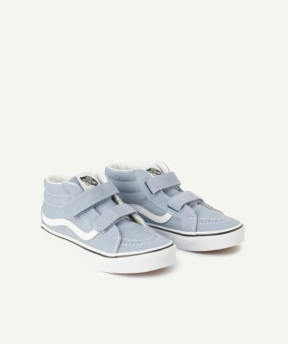 VANSbaskets montantes à scratchs enfant ski8-mid bleu ciel