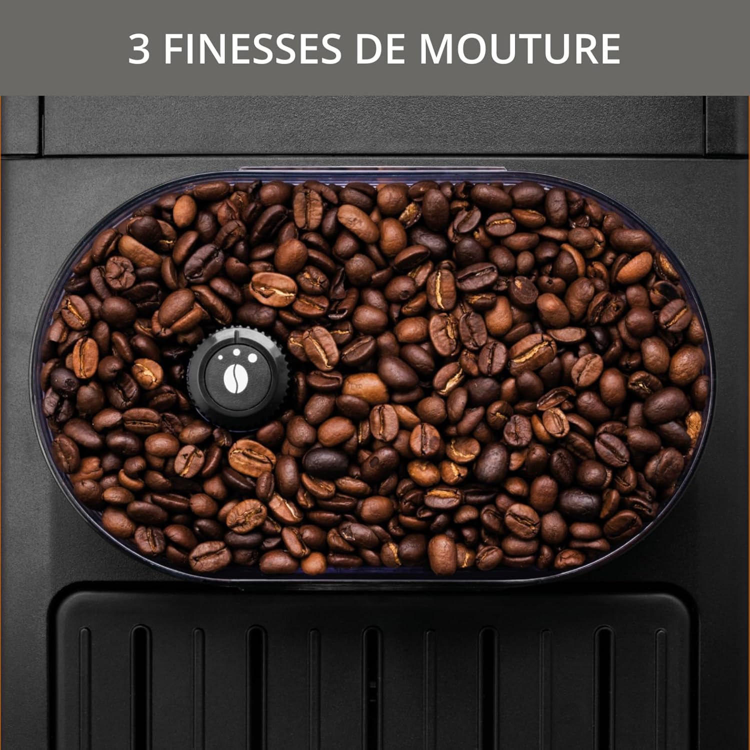 Krups Machine à café grain, 2 expressos simultanés, Ecran LCD, Cafetière espresso compacte, Nettoyage automatique, Buse vapeur pour Cappuccino, Essential noire YY8135FD, Noir