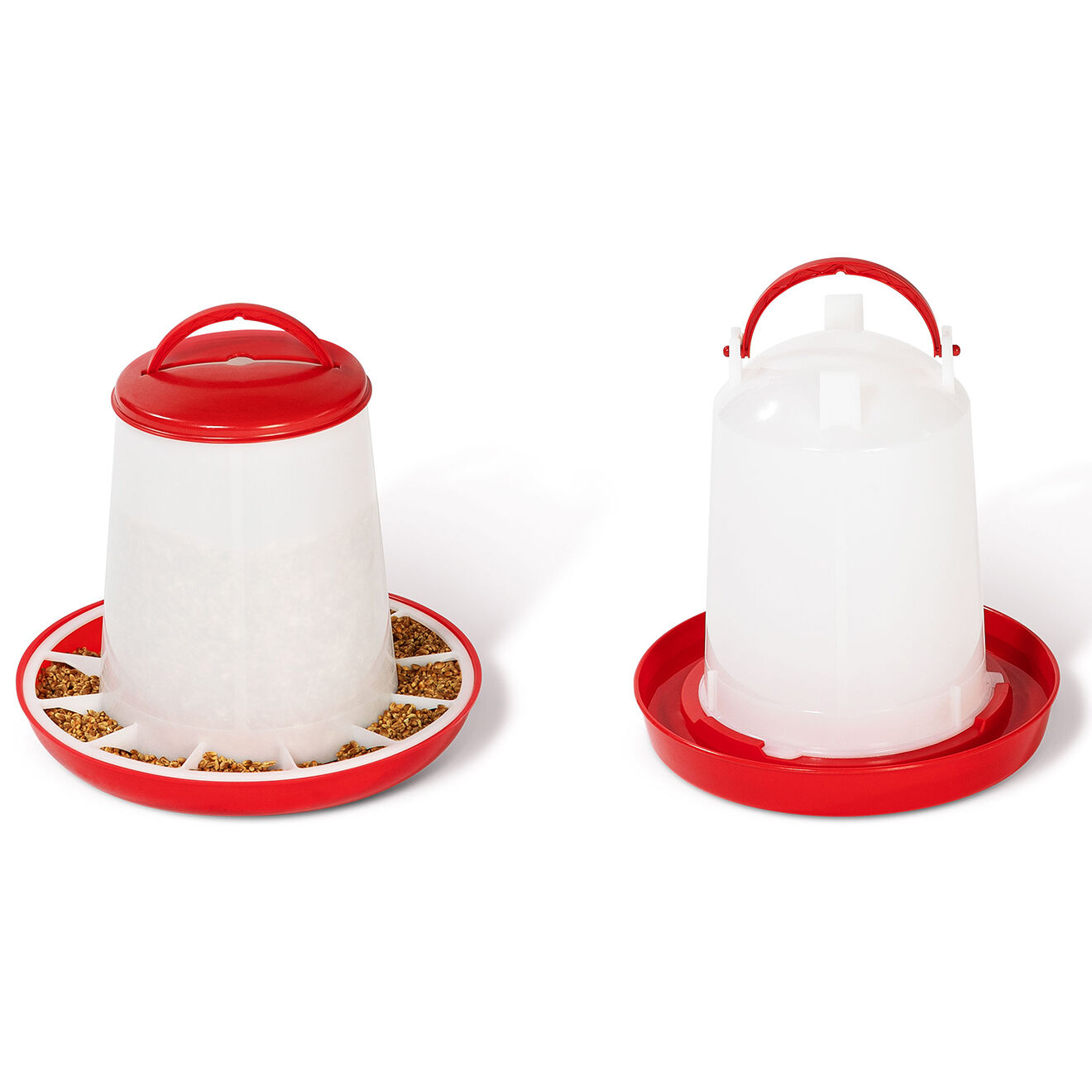Pratik Garden Abreuvoir + Distributeur Poules - Cl rouge/blanc