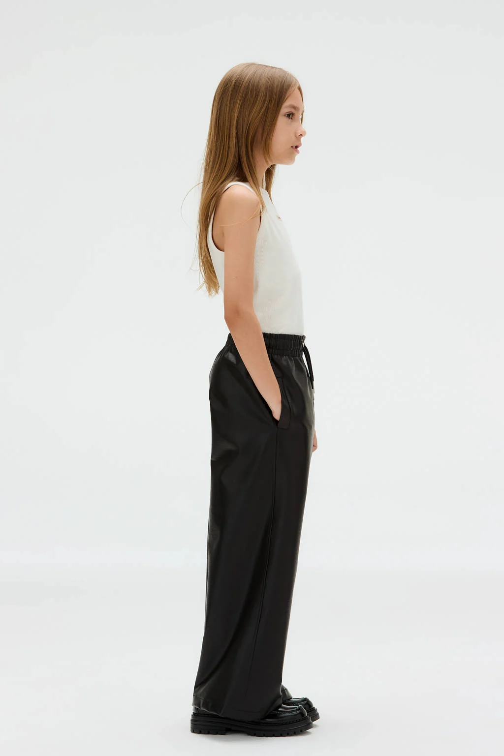 Calvin Klein imitatieleren casual broek zwart