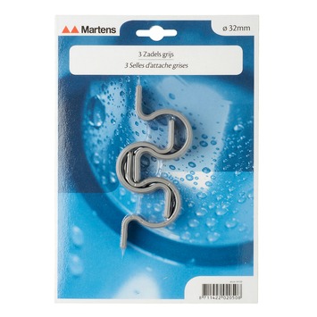 Martens zadel PVC grijs 32 mm 3 stuks