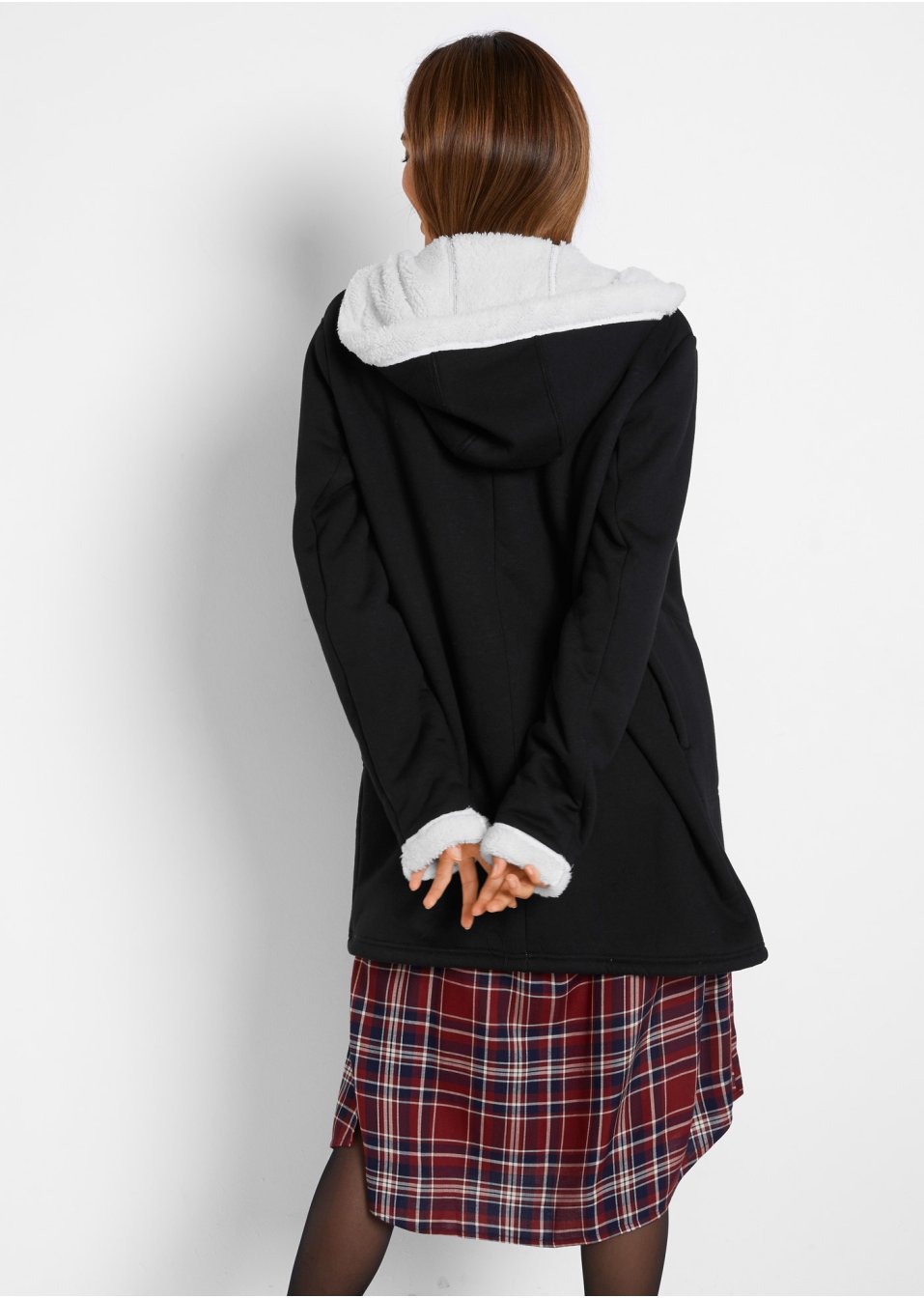 Veste sweat avec maille peluche