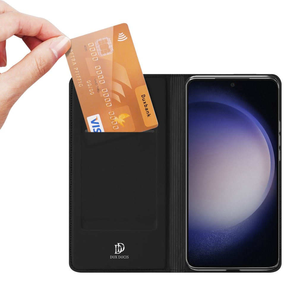 Samsung Galaxy S24 Flip Wallet Cover Leder Tasche - Schwarz
