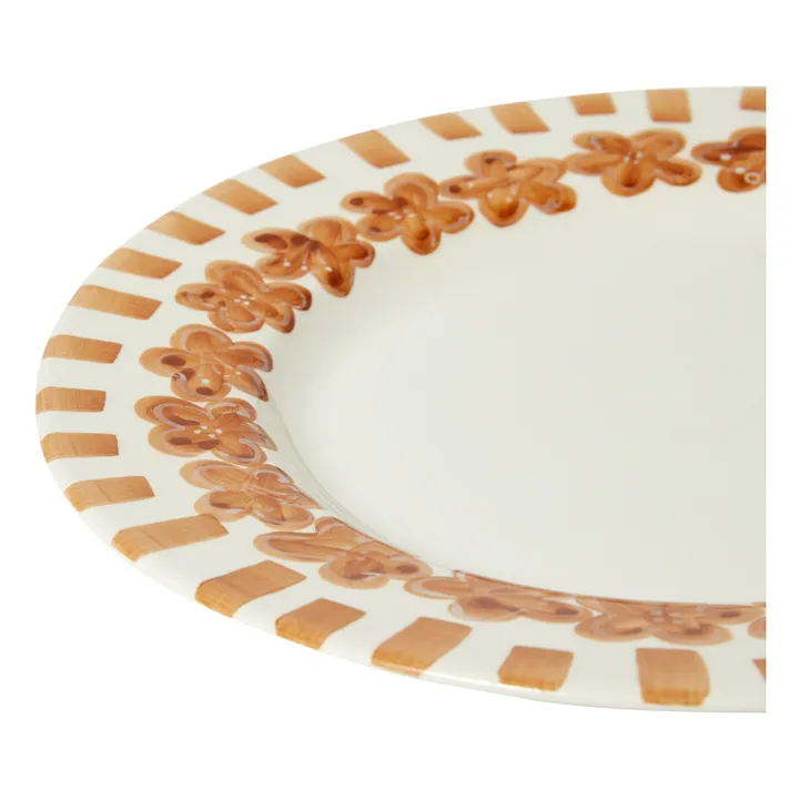 Tressé Assiette à dîner Fleurs de tiaré | Marron