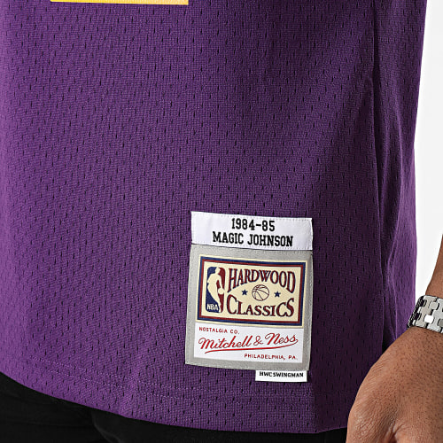 Maillot De Baseball Swingman Road Los Angeles Lakers Magic Johnson Violet