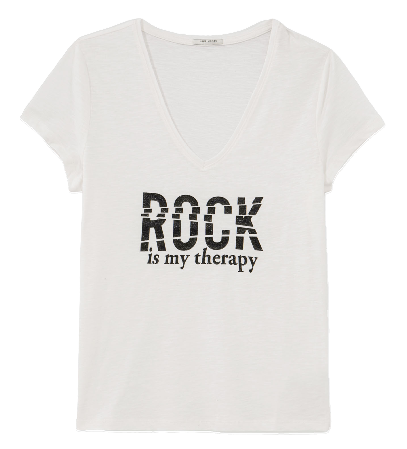 Tee-shirt droit col V en coton | Blanc