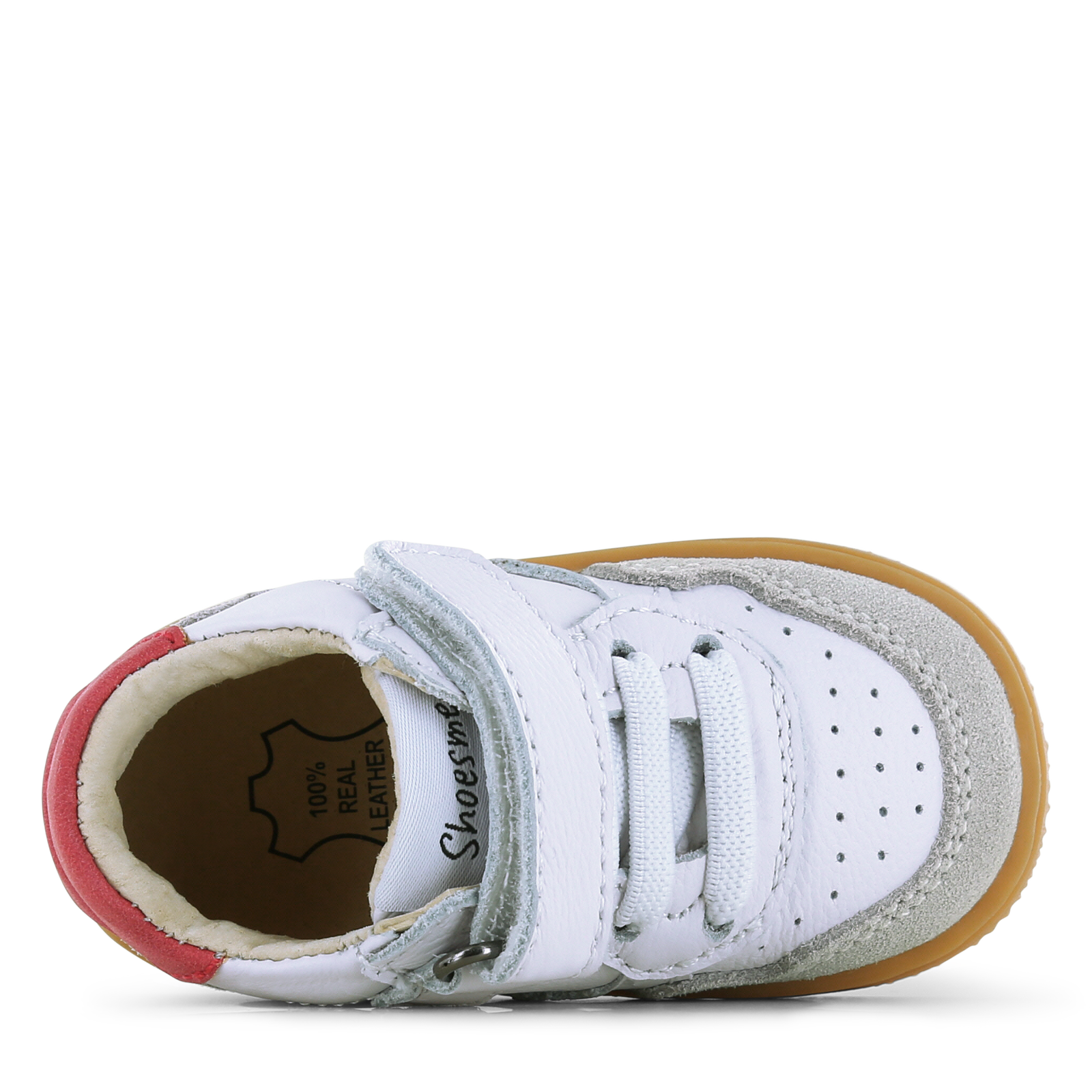 Shoesme weißer Sneaker mit rotem Detail