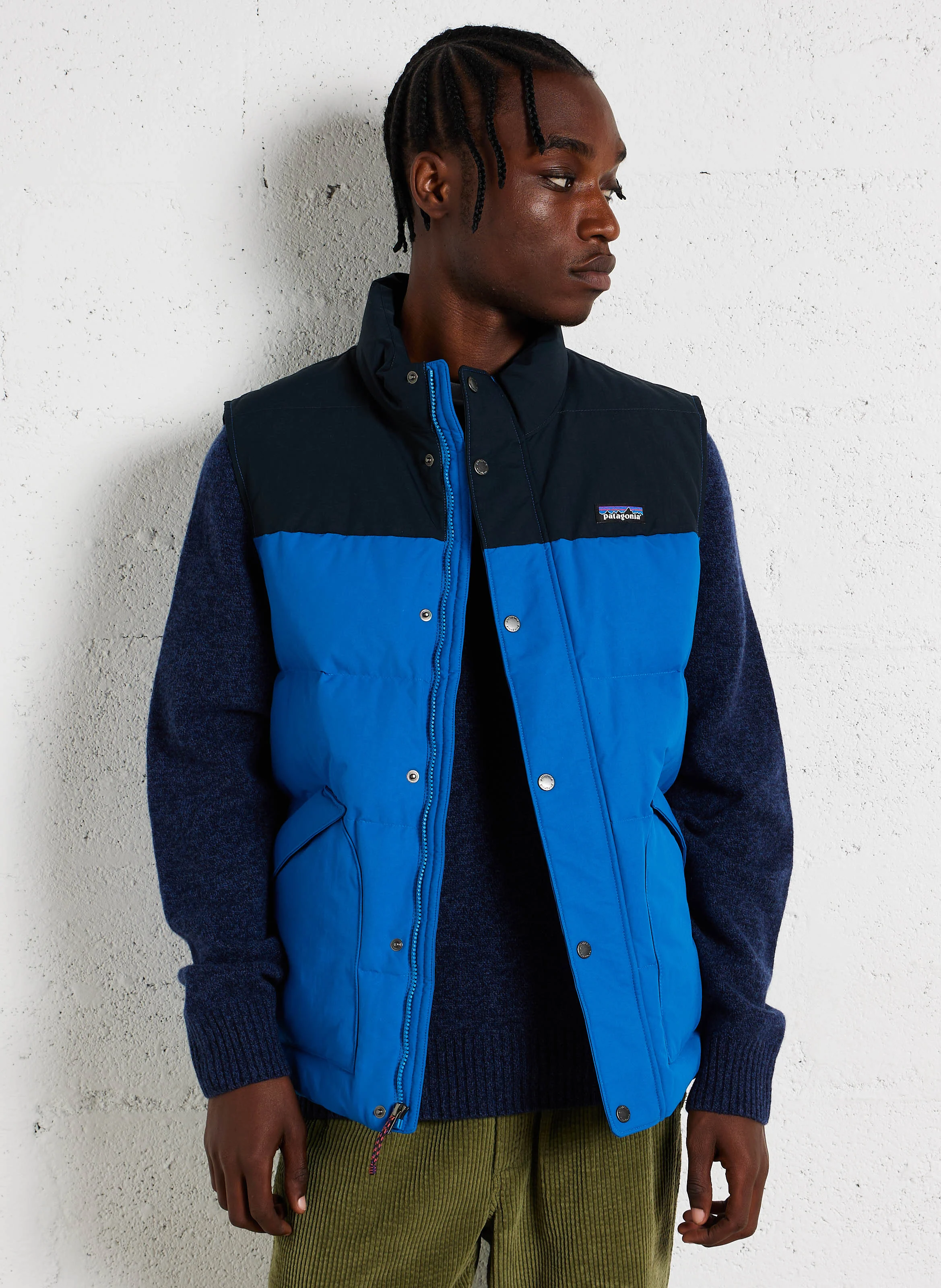 DOWNDRIFT - Doudoune col montant sans maches | Bleu