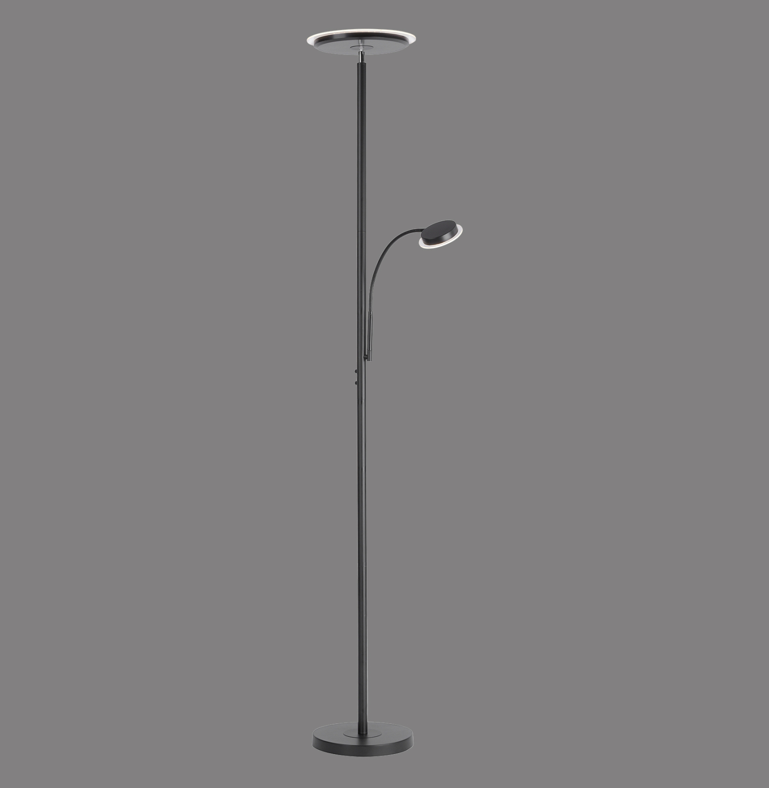 LED-Stehleuchte - schwarz - dimmbar - 2-flammig - 193 cm