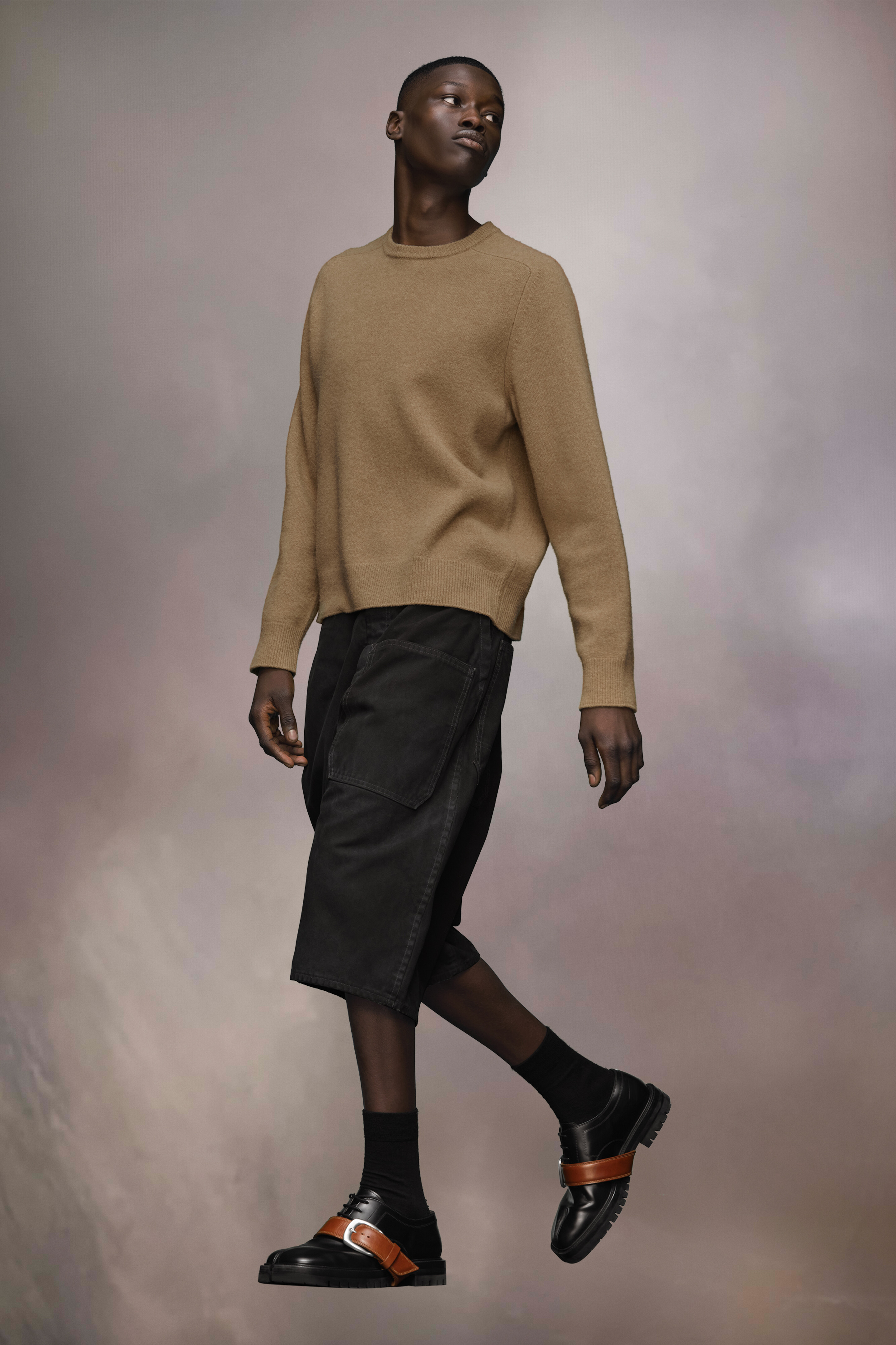 Pull en laine d'agneau lavée Rose beige